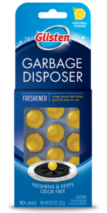 Glisten_Disposer_Care_Garbage_Disposal_Freshener_front_SKU_DPLM01B Eliminate garbage disposal smells & odors
