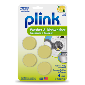 Plink-Washer-and-Dishwasher-Freshener-and-Cleaner-Fresh-Lemon-washing-machine-PAL01B front of the plink washer and dishwasher freshener and cleaner fresh lemon deodorizer package