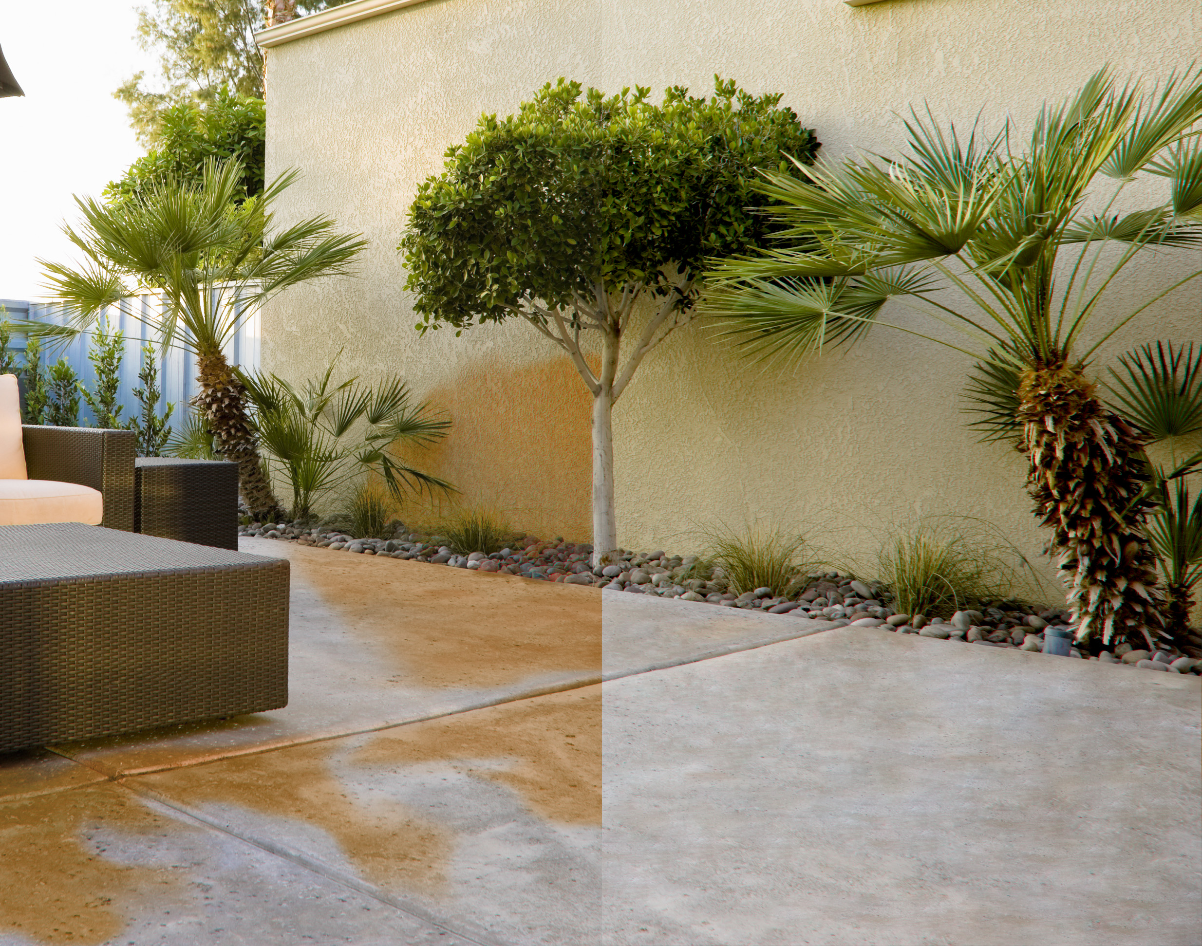 Outdoor Patio B & A using Iron Out on patio